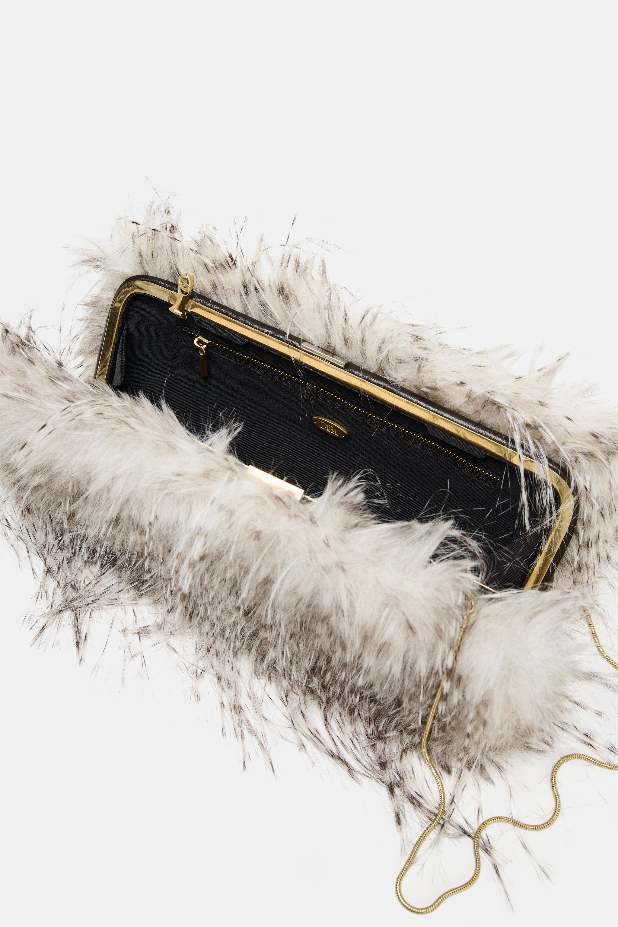 FAUX FUR CLUTCH